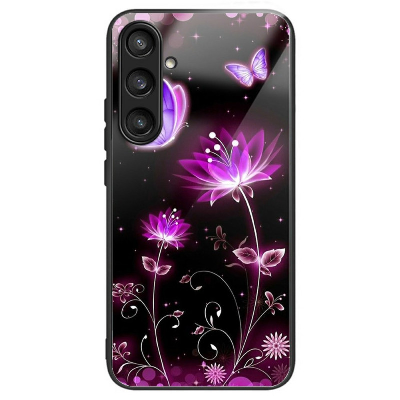 Samsung Galaxy A56 5G Tempered Glass Case Flowers and Butterflies