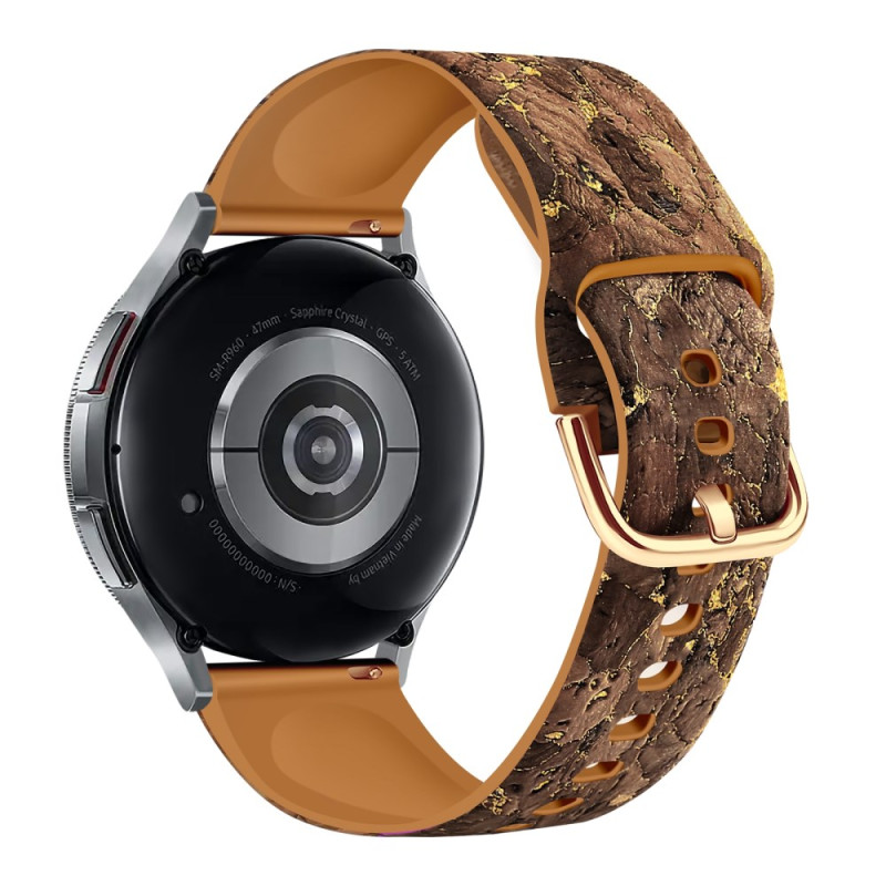 Samsung Galaxy Watch6/5/4 / Classic Wooden Leather Strap