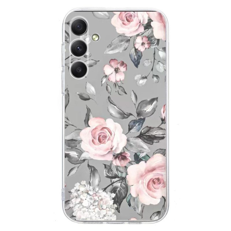 Samsung Galaxy A26 5G Case Floral Pattern Grey