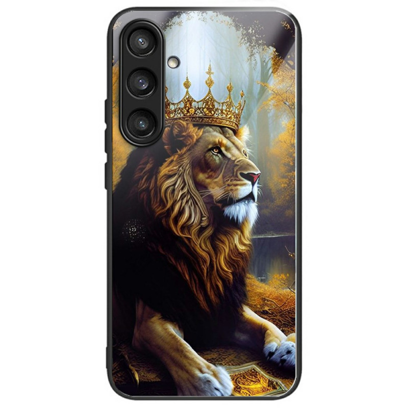 Samsung Galaxy A26 5G Gold Lion Crown Tempered Glass Case