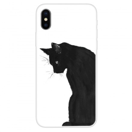 Case iPhone XS Black Cat Thoughtful