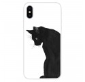 Case iPhone XS Black Cat Thoughtful