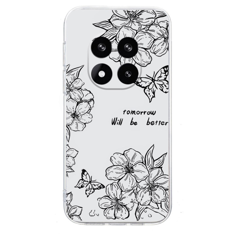 Xiaomi Redmi Note 14 Pro Plus 5G Case Drawing Butterflies and Flowers