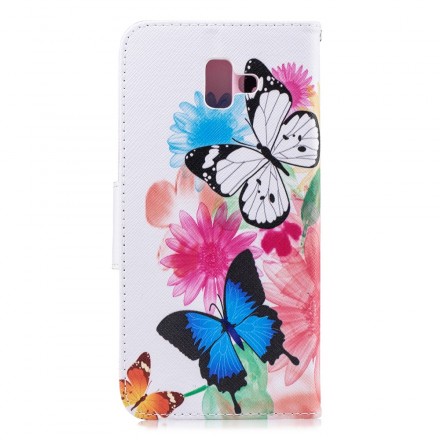 Samsung Galaxy J6 Plus Case Painted Butterflies and Flowers