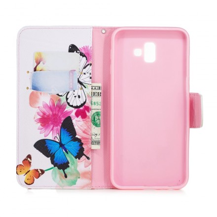 Samsung Galaxy J6 Plus Case Painted Butterflies and Flowers