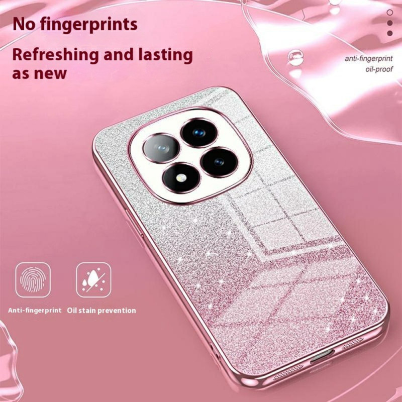 Custodia IMEIKONST Per Redmi Note 14 Pro 5G – Glitter Liquido Gradiente Con Brillantini, TPU Morbido, Trasparente E Antiurto