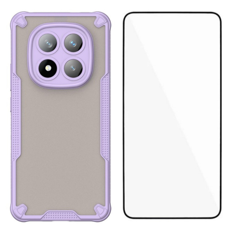 Xiaomi Redmi Note 14 Pro Plus 5G Silicone Semi Transparent Case with Tempered Glass Screen Protector