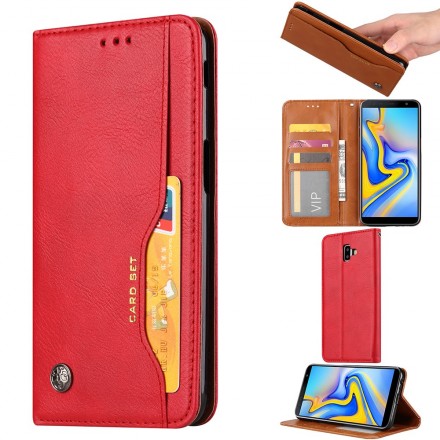 Flip Cover Samsung Galaxy J6 Plus Simili Cuir Porte-Cartes