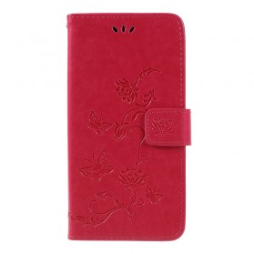 Case Samsung Galaxy A7 Butterflies and Flowers with strap