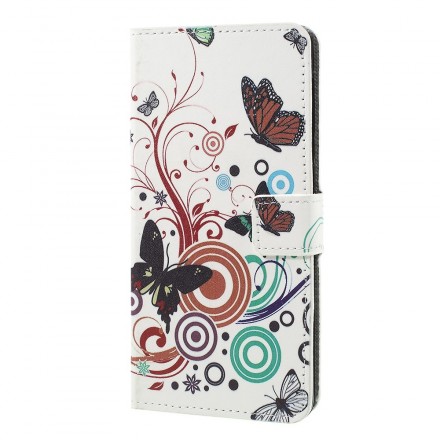 Samsung Galaxy A7 Case Butterflies and Flowers Design