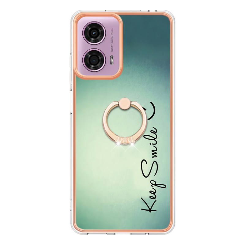 Moto E14 Case Keep Smile Support Ring