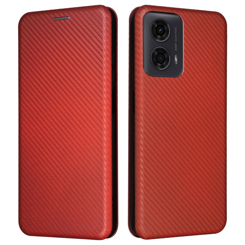 Flip Cover Moto E14 Carbon Fibre