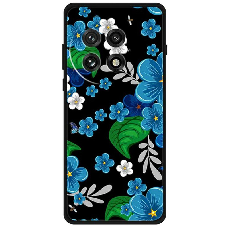 Coque OnePlus 13 avec Motif Floral Bleu