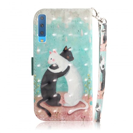 Case Samsung Galaxy A7 Friends Cats with Strap