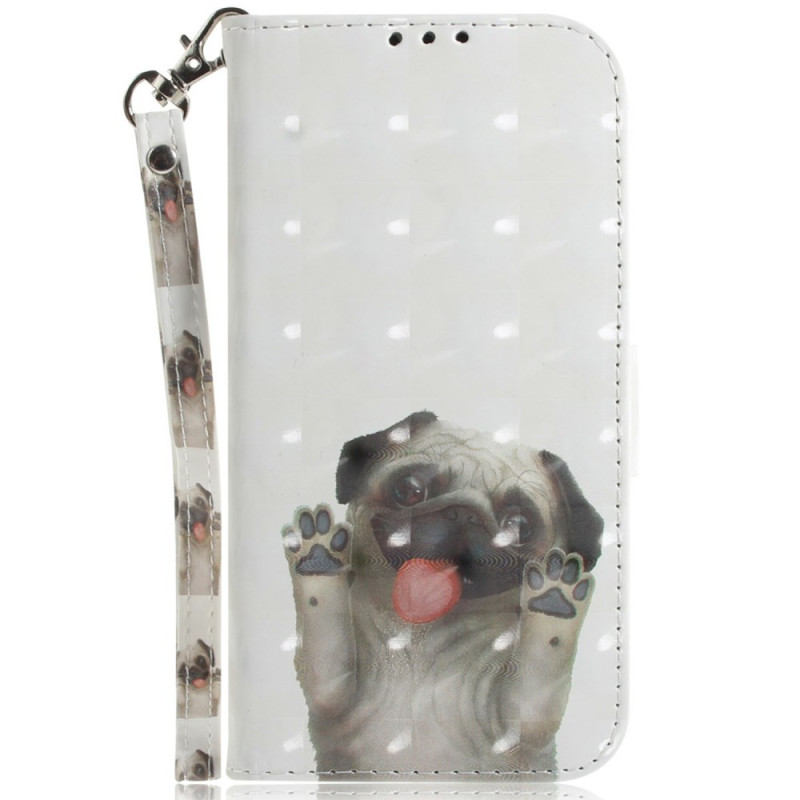 Moto G15 Pug Print Carrying Case with Strap