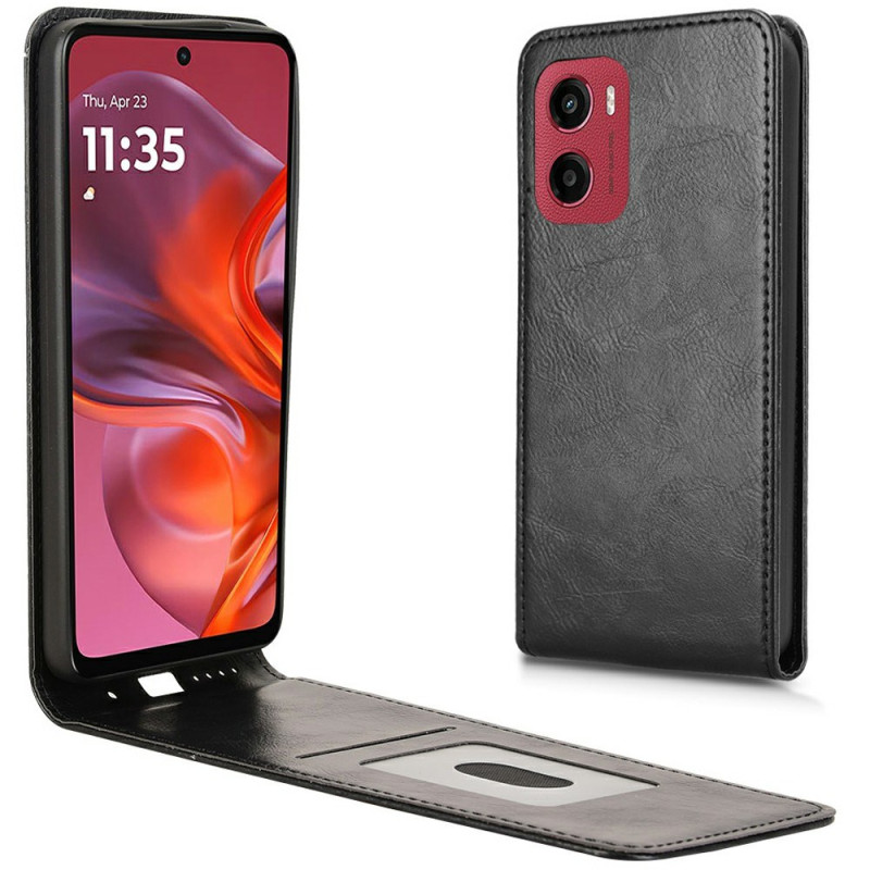 Moto G05 / E15 Mock Leather Case Vertical Flap