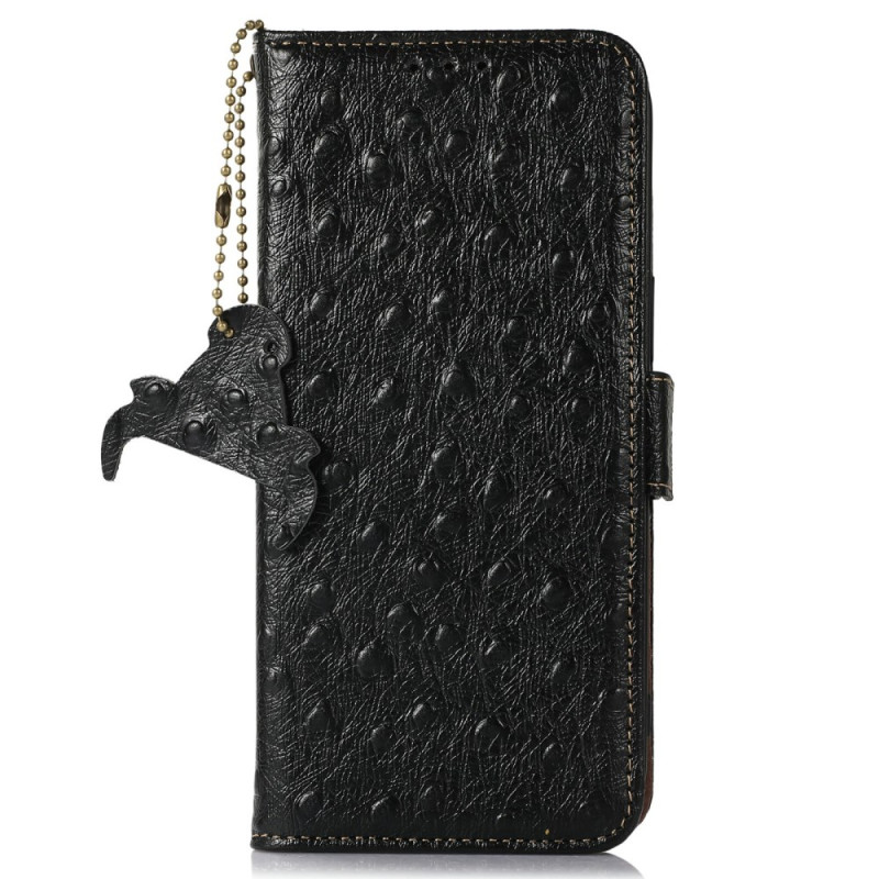 Xiaomi Redmi Note 14 Pro 4G RFID Blocking Ostrich Textured Leather Case