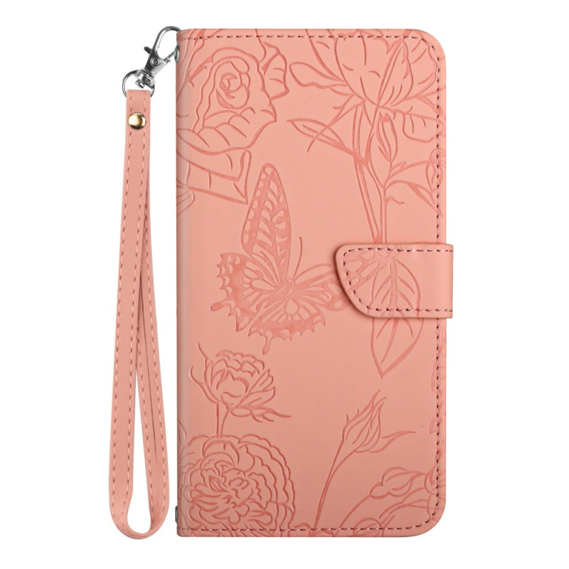 Xiaomi Redmi Note 14 Pro 4G Strap Butterfly Print Case