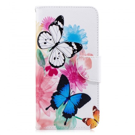 Samsung Galaxy A7 Case Painted Butterflies and Flowers