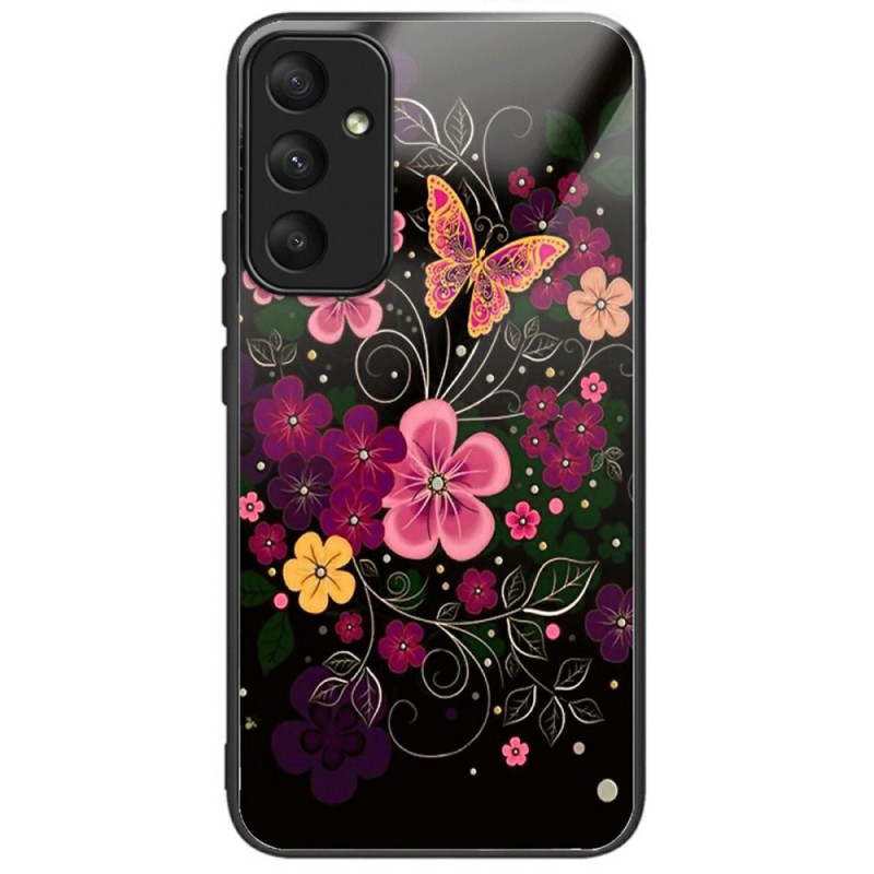 Samsung Galaxy A56 5G Tempered Glass Case Flowers and Butterflies