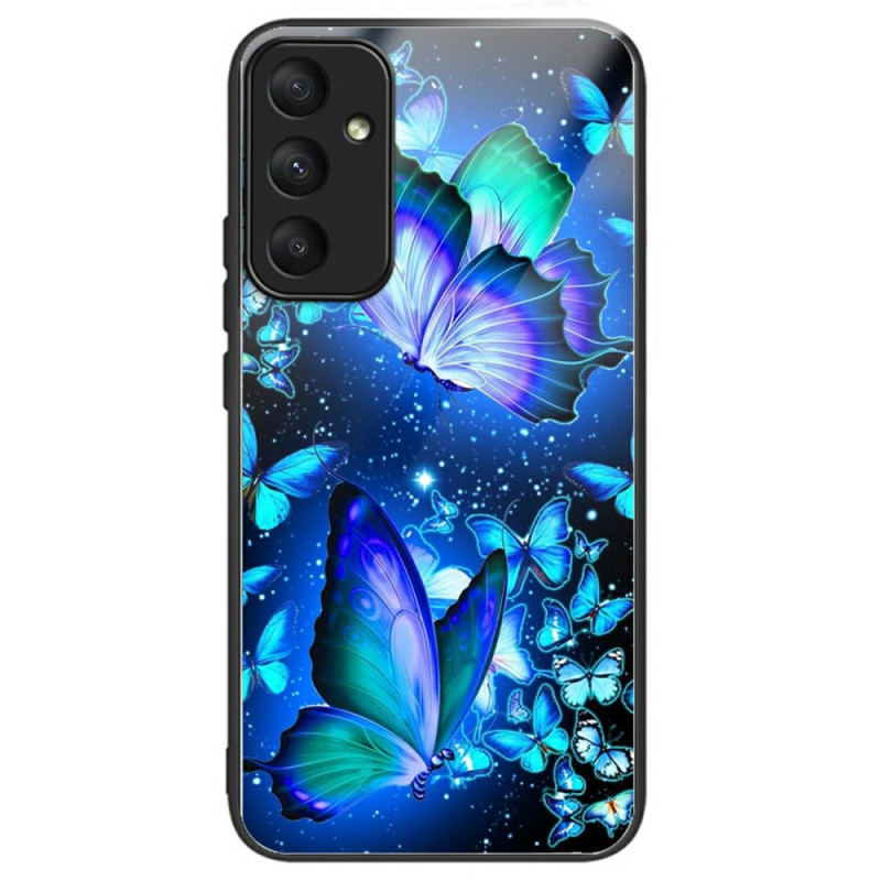 Galaxy A36 5G Tempered Glass Case Blue Butterflies