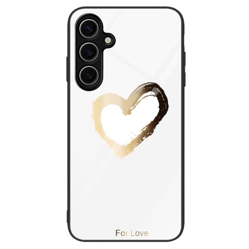 Samsung Galaxy A16 4G / 5G Hard Cover Gold Heart on White Background