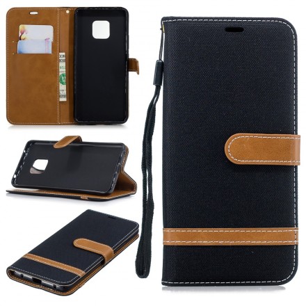 Huawei Mate 20 Pro Fabric and Leather Effect Case with Strap