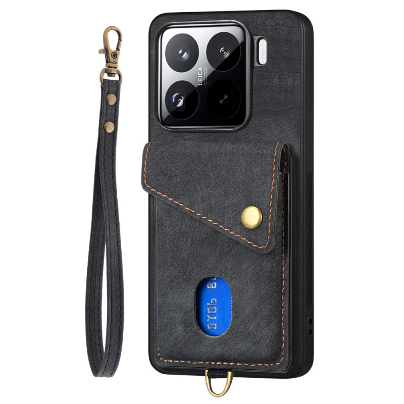 Xiaomi 15 Pro Suede Effect Case Cardholder and Lanyard