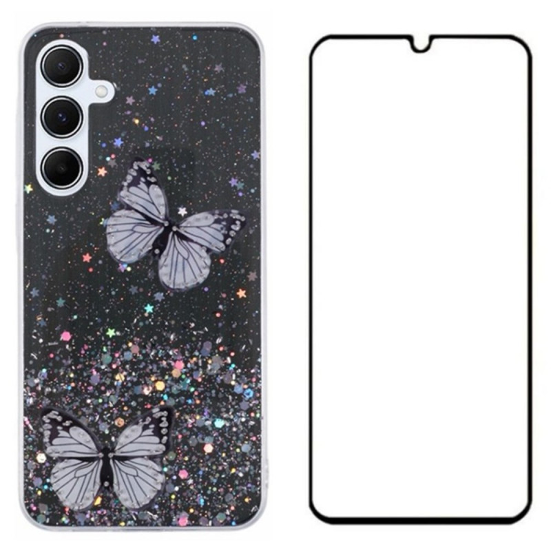 Samsung Galaxy A55 5G Butterfly Case with Screen Protector