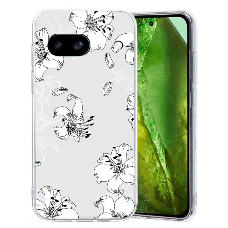 Google Pixel 8A Case Floral Design White