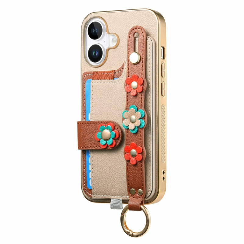 Case iPhone 16 Cardholder and Strap Floralies