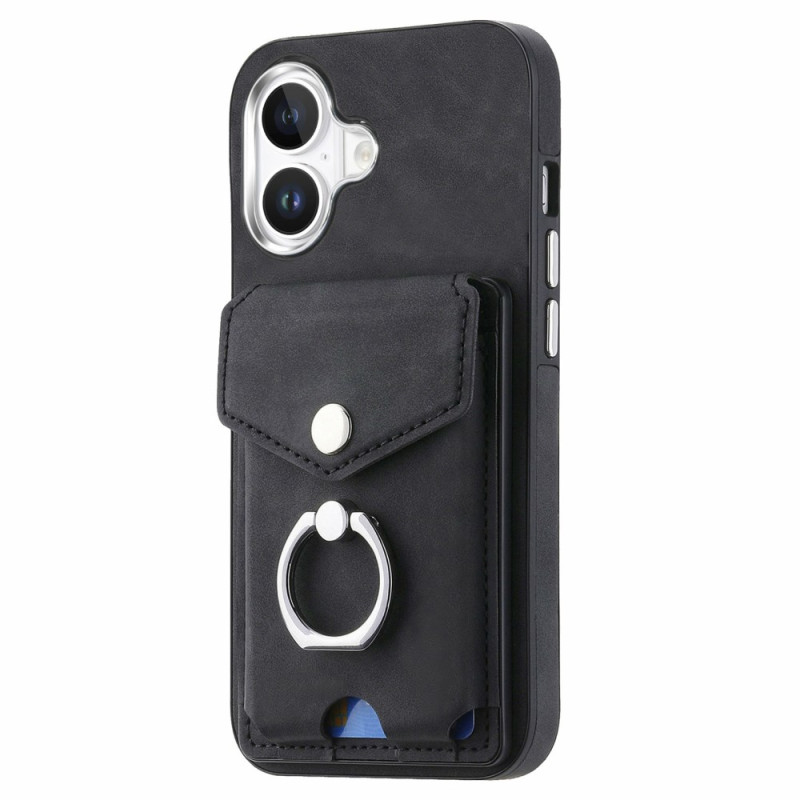 Leatherette iPhone 16 Case Ring and Card Holder