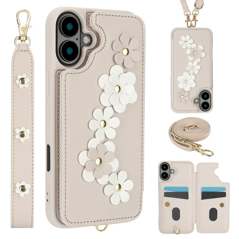 Case iPhone 16 Card Case 2 Straps Floralies