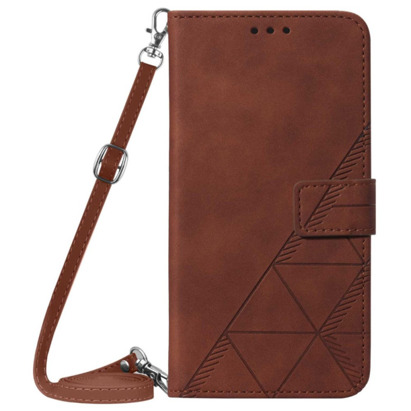 Case for iPhone 16E Design Triangles and Shoulder Strap