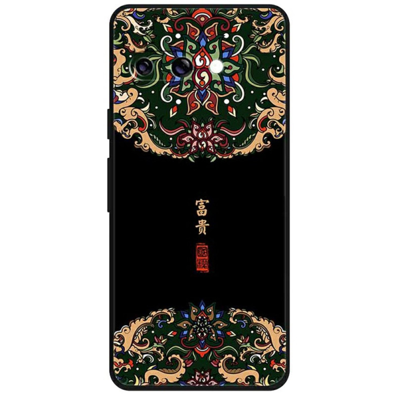 Google Pixel 9A Case Floral pattern on Black background