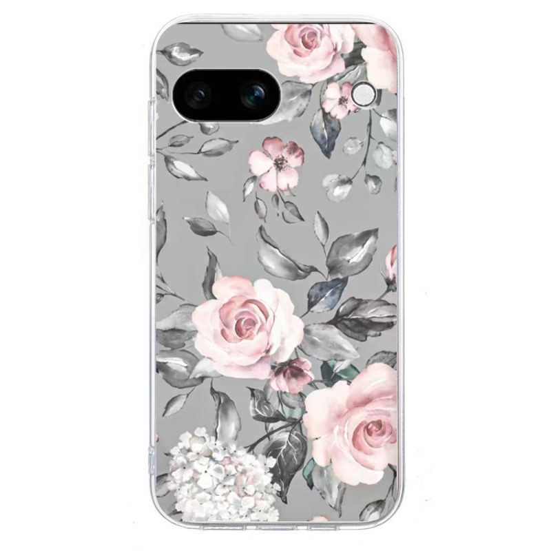 Google Pixel 9A Case Floral pattern on Grey background