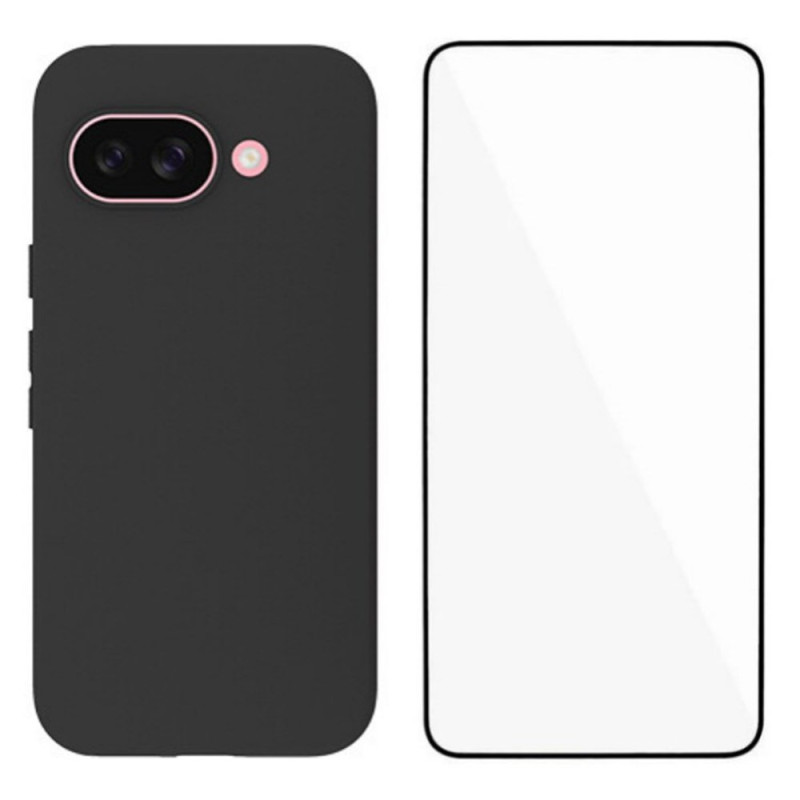 Google Pixel 9A Silicone Case with Tempered Glass Screen Protector