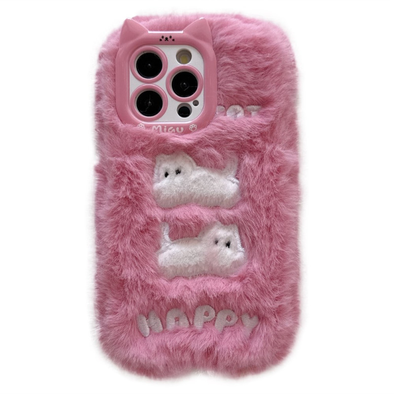 iPhone 16 Pro Case with Embroidered Cats