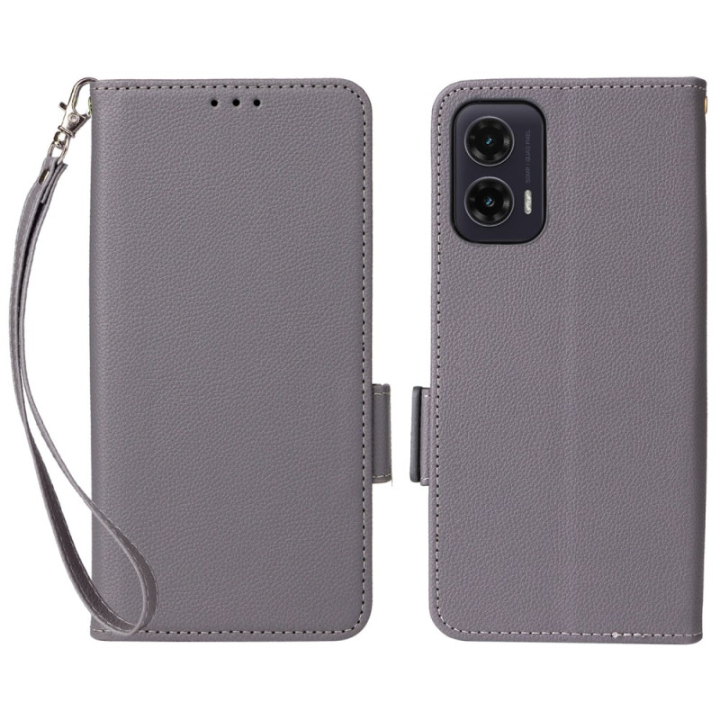 Moto G35 5G Faux Leather Lychee
 Strap Case