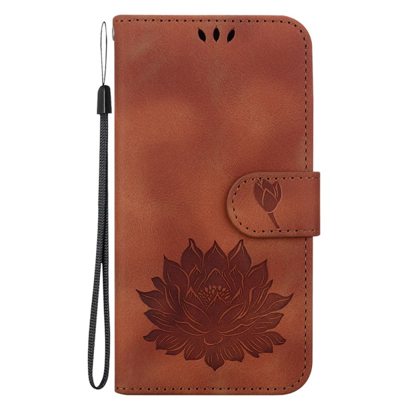 Case for iPhone 16E Lotus pattern and strap