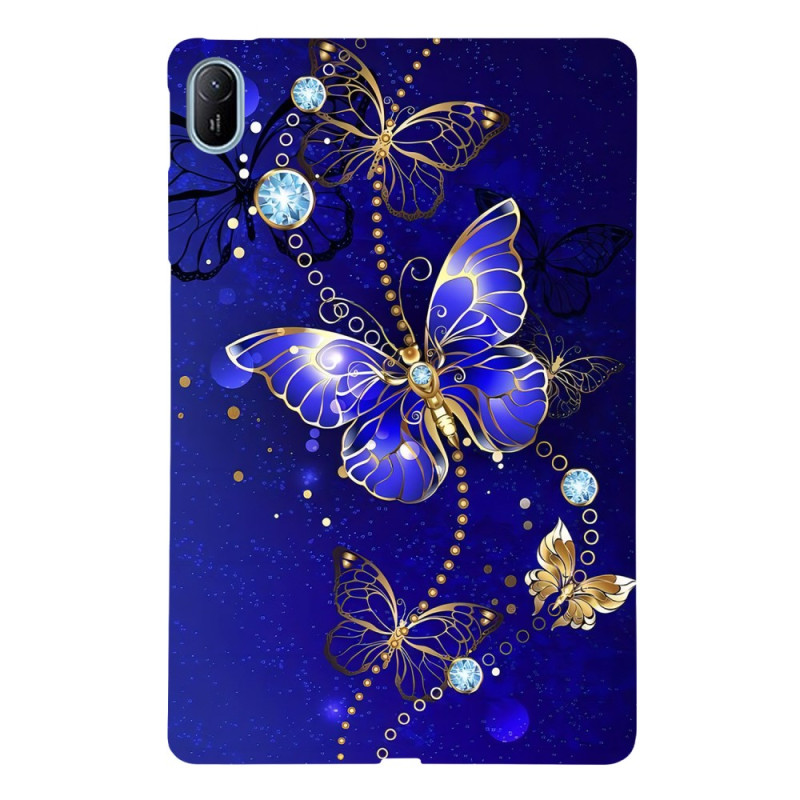 Huawei MatePad SE 11 Gold and Blue Butterflies Case