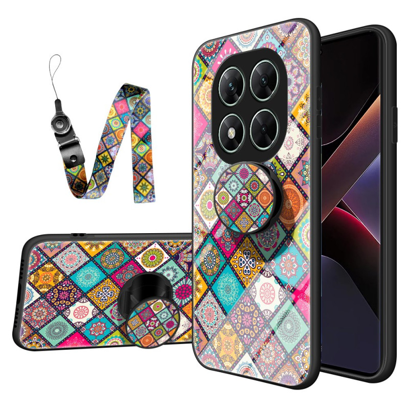 Xiaomi Redmi Note 14 Pro 5G / Poco X7 5G Lanyard and Support Ring Patchwork Case