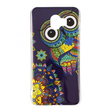 Case Samsung Galaxy J6 Owl Mandala Fluorescent