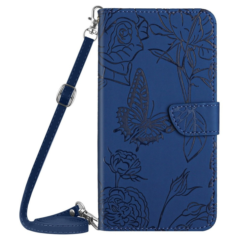 Xiaomi Redmi Note 14 4G Shoulder Strap Butterfly Print Case