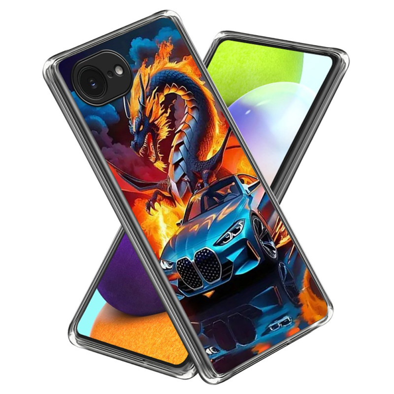 Case iPhone 16E Sports Car and Dragon