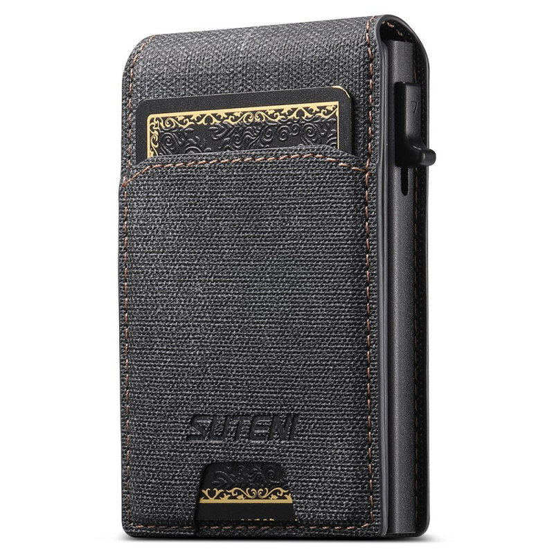 Card Holder with Automatic Ejection Mechanism Denim Texture SUTENI