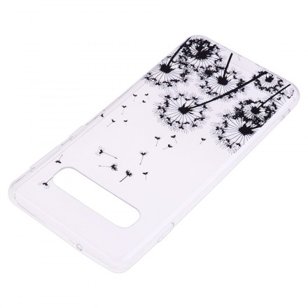 Samsung Galaxy S10 Clear Case Black Dandelion
