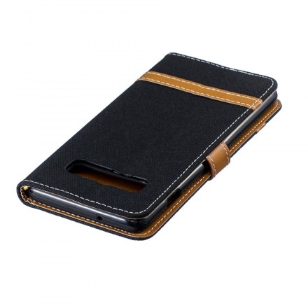 Samsung Galaxy S10 Case Fabric and Leather Effect with Strap