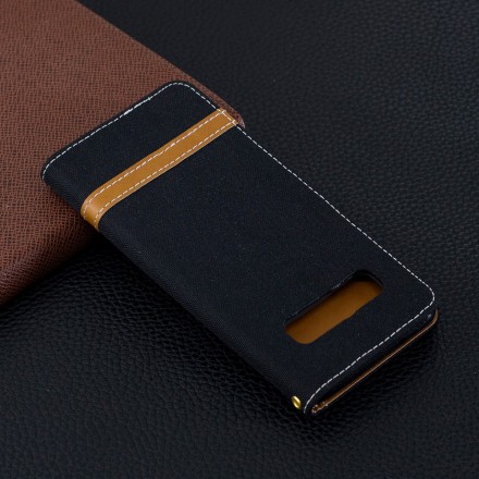 Samsung Galaxy S10 Case Fabric and Leather Effect with Strap