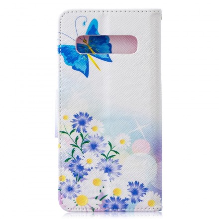 Samsung Galaxy S10 Case Painted Butterflies and Flowers